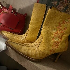 Lagarto Boots Yellow Alligator Boots